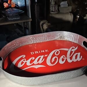 Coca Cola Red and Silver Serving Tray